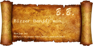 Bizzer Benjámin névjegykártya